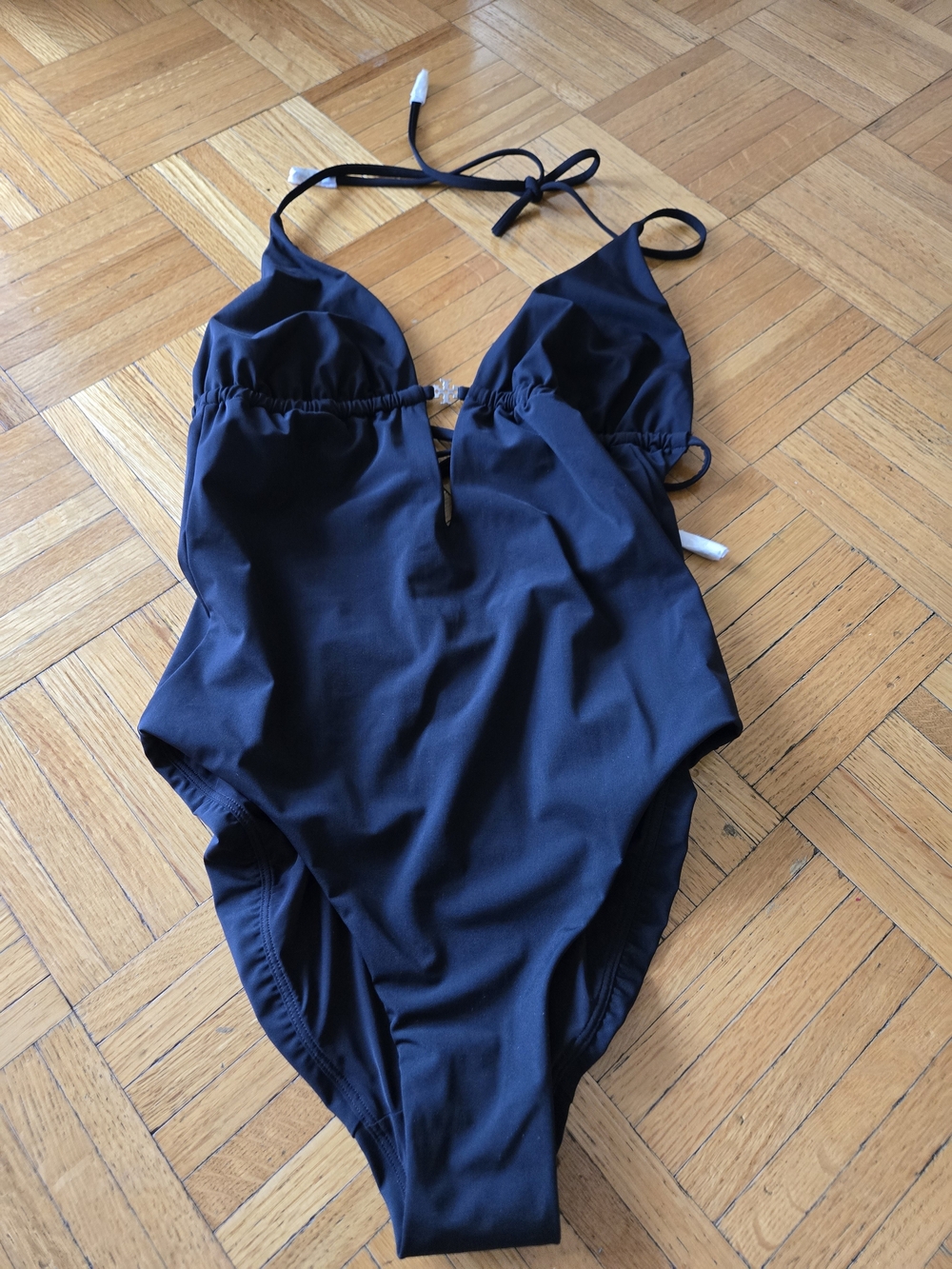 Brand New With Tags Tory Burch Halter One-Piece Swimsuit - Classic Solid
